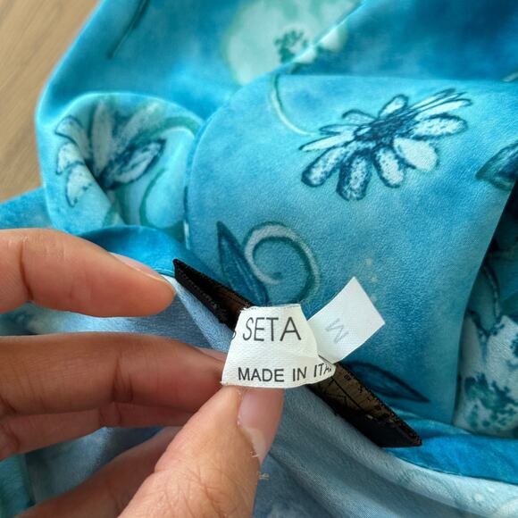 Vintage Italian Silk Floral Midi Skirt (XS/S) - Picture 9 of 9